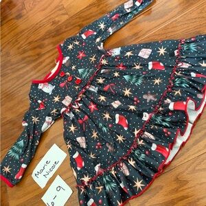 Marie Nicole Kids Christmas Dress - Black and Red